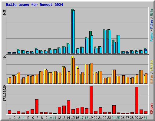 Daily usage for August 2024