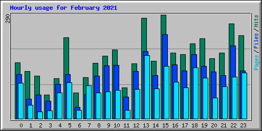 Hourly usage for February 2021