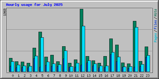 Hourly usage for July 2025