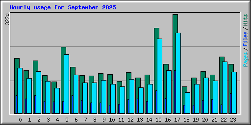 Hourly usage for September 2025